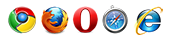 chrome, firefox, opera, safari, internet explorer